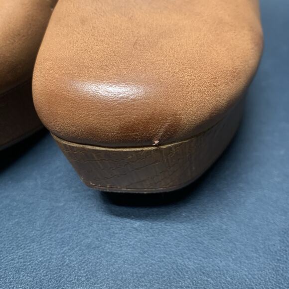 White Mountain Footbed Platform Strap Back Heels Brown Women’s Size 8.5 - Picture 3 of 10